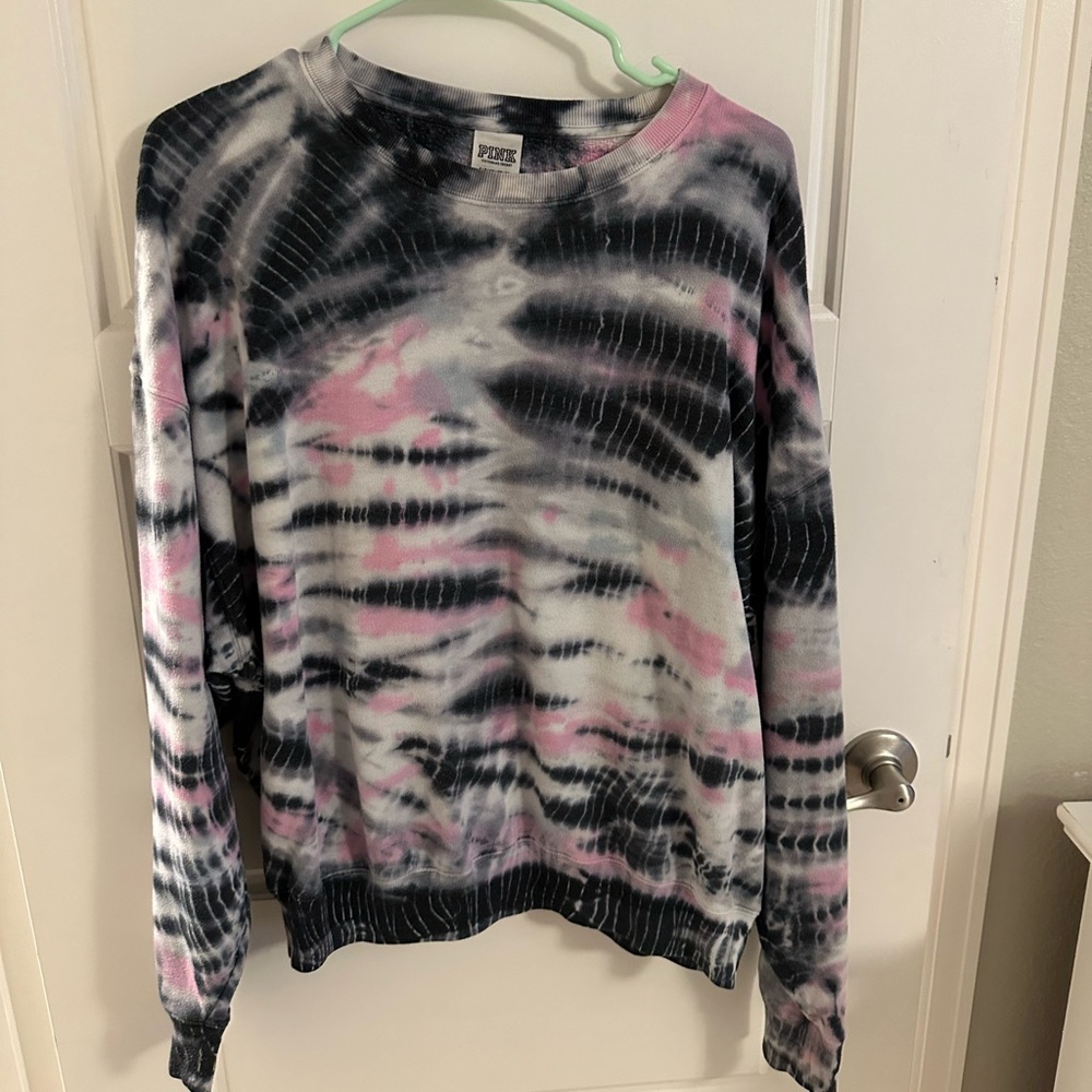 PINK Multi-colored slouchy sweatshirt - Size Small
